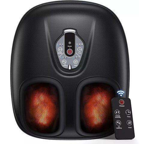 Heated Shiatsu Foot Massager with Air Compression and Adjustable Heat