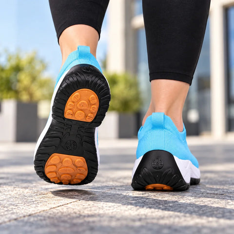 Women's Wide Toe Box Cushioned Walking Shoes – Quick Lace Sneakers