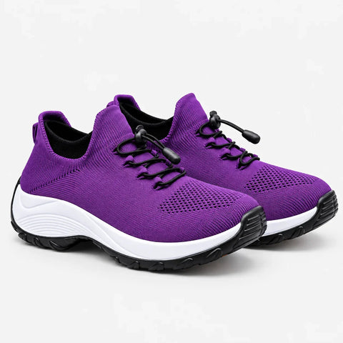Women's Wide Toe Box Cushioned Walking Shoes – Quick Lace Sneakers