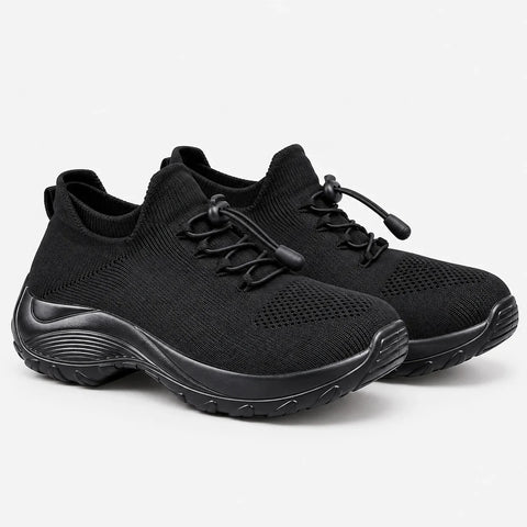 Women's Wide Toe Box Cushioned Walking Shoes – Quick Lace Sneakers
