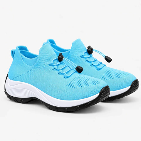 Women's Wide Toe Box Cushioned Walking Shoes – Quick Lace Sneakers