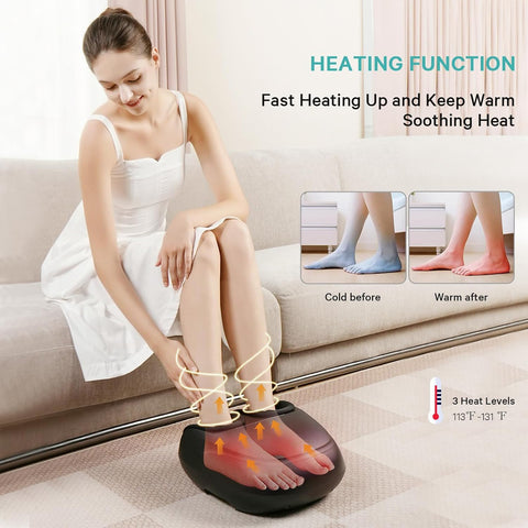 PHARMAFOOT Foot Massager with Heat, Deep Tissue Kneading and Remote