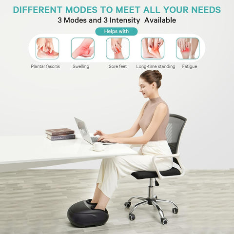 PHARMAFOOT Foot Massager with Heat, Deep Tissue Kneading and Remote