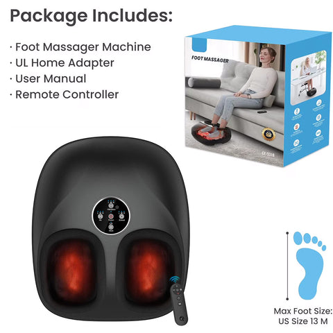 PharmaFoot Shiatsu Foot Massager with Heat, 3 Intensities & Remote