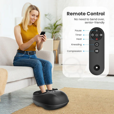 PharmaFoot Shiatsu Foot Massager with Heat, 3 Intensities & Remote