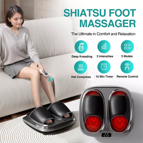 Deep-Kneading Shiatsu Foot Massager with Heating